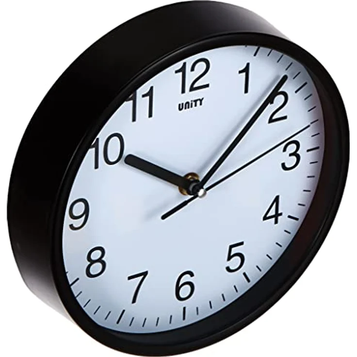 UNITY Radcliffe Wanduhr, geräuschlos, Plastik, schwarz, 20.3 x 20.3 x 2.5 cm – Bild 3