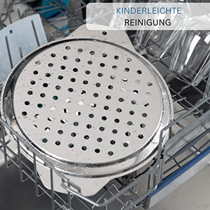 Westmark Spätzle--Topfaufsatz mit Teigschaber, Für Topfdurchmesser von 24 - 28 cm, Rostfreier Edelstahl-Kunststoff, Silber, 61112240 – Bild 6
