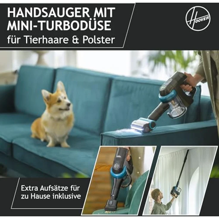 Hoover 360° manövrierbarer Akku Staubsauger mit Tierhaar-Düse & LED für 120 m² Fläche, kabellos für alle Bodenarten, Bodendüse mit Anti-Twist gegen Verheddern eingesaugter Haare [HF410P] - Preisvergleich – Bild 5