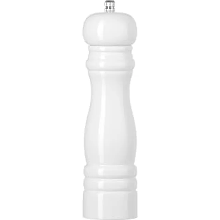 HENDI Salzmühle, glänzend, einstellbares Keramik-Mahlwerk, Holz, Weiß, 55x(H)215mm