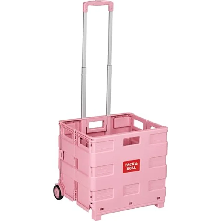 relaxdays Einkaufstrolley mit Teleskopgriff, rosa, klappbar, hohe Traglast bis 35 kg – Bild 9