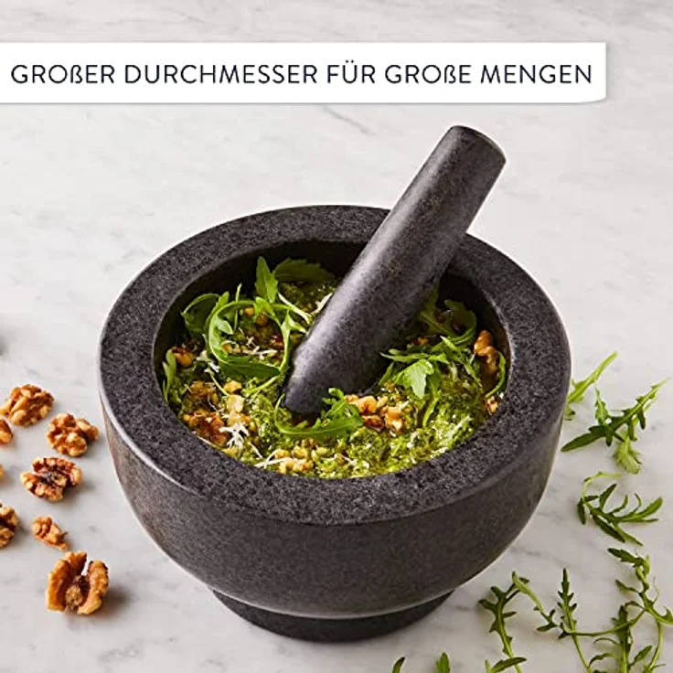 Tefal Mörser Jamie Oliver by Tefal, 2-tlg, Granit, einfache Reinigung, robust, für nasse und trockene Zutaten – Bild 4
