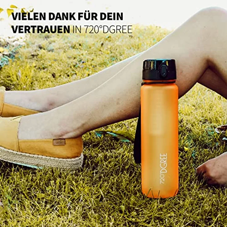 Trinkflasche Wasserflasche Fruchteinsatz 1L - BPA-Frei uberBottle 720 DGREE honey yellow – Bild 4