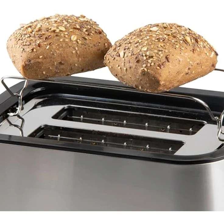 DOMO DO966T Toaster - für 2 Toasts - mit eingebautem Brötchenaufsatz - Edelstahl - 900 W – Bild 5