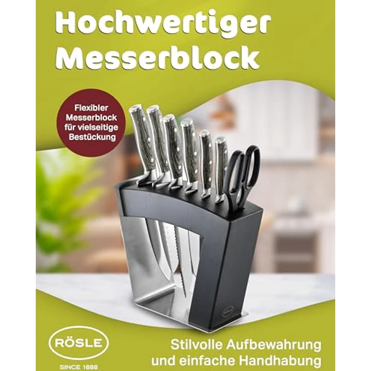 RÖSLE Messerblock MoveX Schwarz - Flexibler Messerblock ohne Messer, 2 Positionen, rutschfester Stand, sichere Aufbewahrung – Bild 3