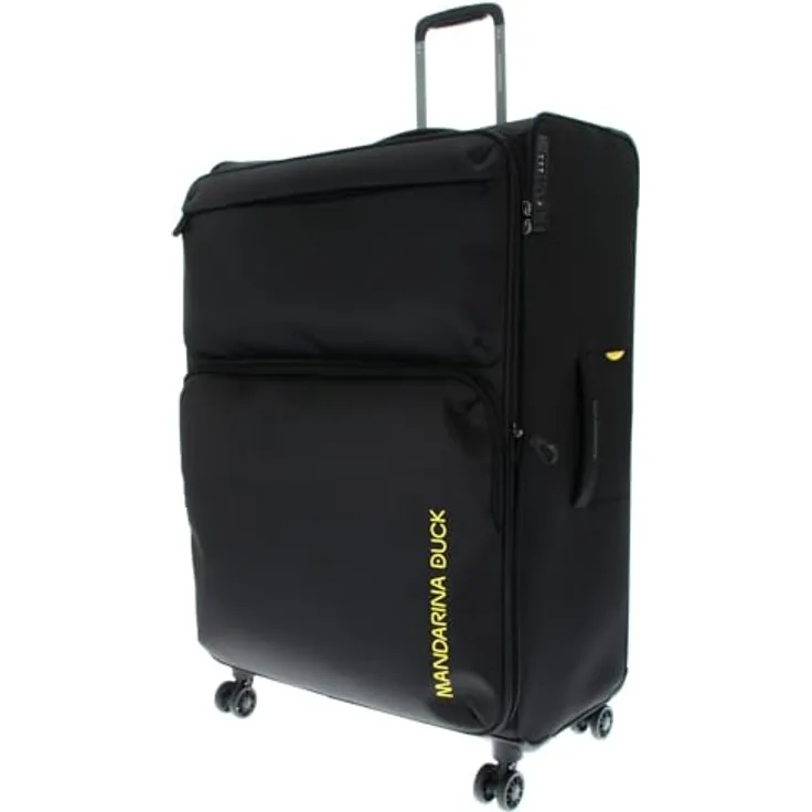 Mandarina Duck Zephyr Trolley XL EXP, leichter und praktischer Koffer in 3D-Effekt, schwarz
