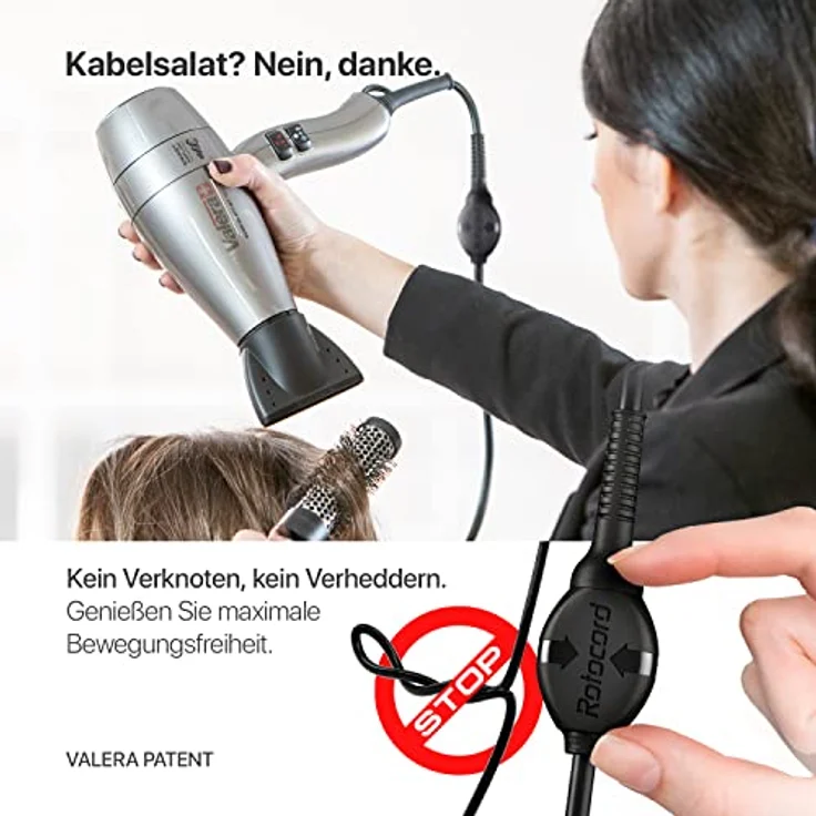 Valera Professioneller Ionen-Haartrockner Swiss Silent Jet 8600 für leises und schnelles Trocknen, 2400 Watt – Bild 6