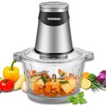 Steinborg Zerkleinerer elektrisch extra stark Multizerkleinerer Blitzhacker 500W 1,8L mit Glasbehälter - Universal-Küchenmaschine Mixer für Babykost Nüsse Gemüse Obst Fleisch