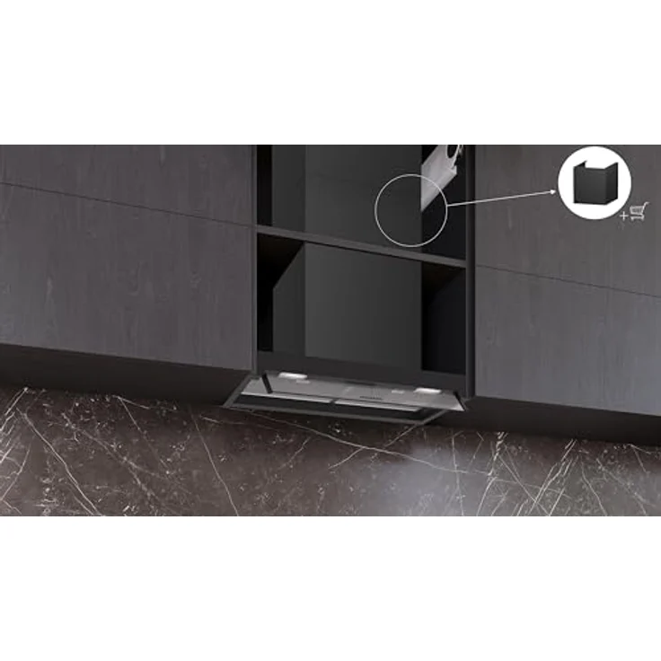 Siemens LJ65BCC60 iQ300, Integrierte Designhaube, 60 cm, Leiser Motor, Doppelfiltersystem, Klarglas, Schwarz Matt – Bild 4