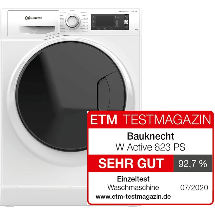 Bauknecht W Active 823 PS, Frontlader-Waschmaschine, B, Fassungsvermögen 8 kg, Standgerät, Breite 59,5 cm, SteamRefresh, Allergiker-Programm - Preisvergleich – Bild 18