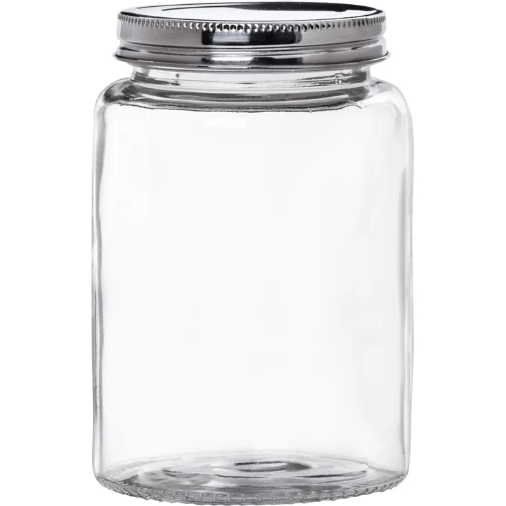 8-tlg. Vorrats-Gläserset Doria 520 ml + 320 ml Gewürzglas mit Schraub-Deckel silber Gläser