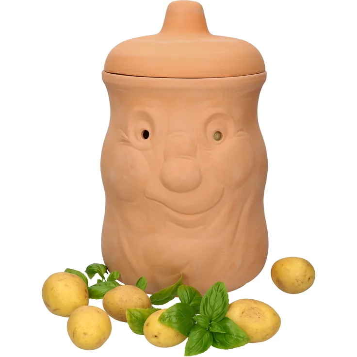 Mambocat Kartoffeltopf Karl Terrakotta Vorratsdose mit Deckel, Aufbewahrung von ca. 1,5kg Kartoffeln