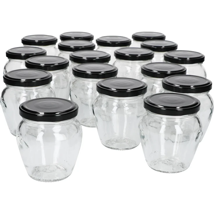 18er Set Marmeladengläser 212ml Deckel Schwarz Twist-Off TO 63 Einmachgläser Antipasti Konfitüre – Bild 2