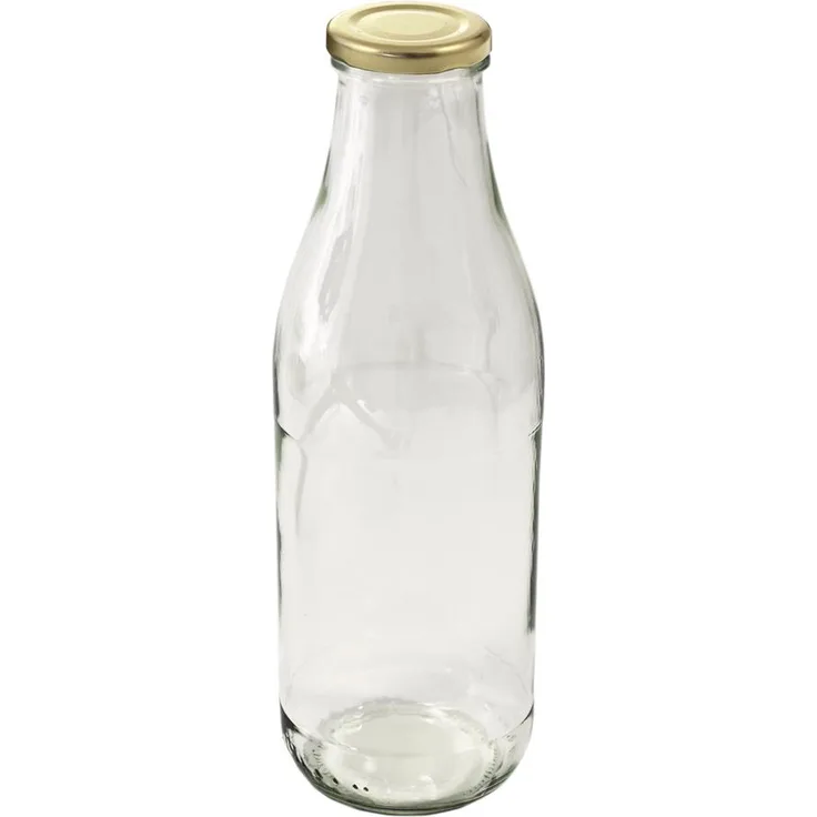 DOSEN-ZENTRALE DOSEN-ZENTRALE Saftflasche 1000 ml mit Deckel 43mm TO past. Gold