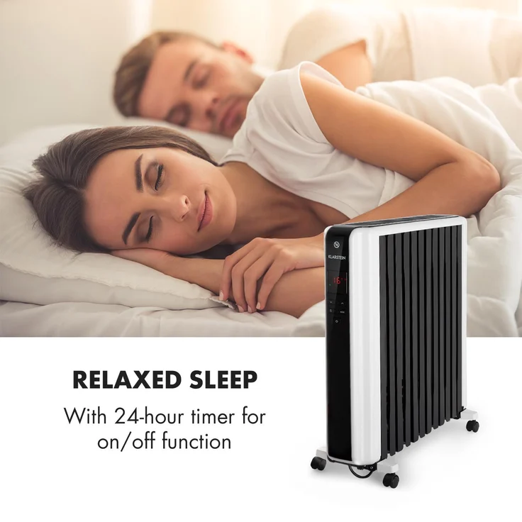 Klarstein Thermaxx 2500 Ölradiator 2500W 5-35° C, 24h-Timer, weiß|schwarz, Radiator – Bild 8