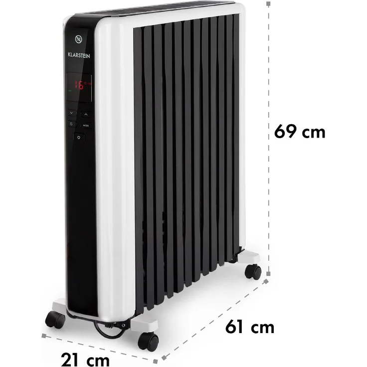 Klarstein Thermaxx 2500 Ölradiator 2500W 5-35° C, 24h-Timer, weiß|schwarz, Radiator – Bild 10