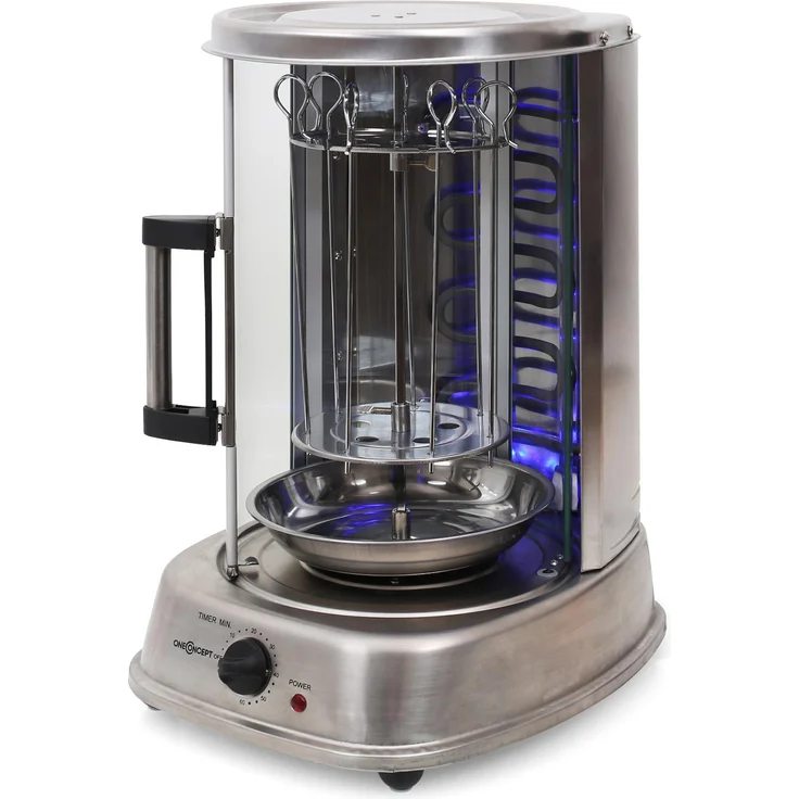 Kebap Master Pro Vertikalgrill 1500W Edelstahl inkl. Spieß Set – Bild 6