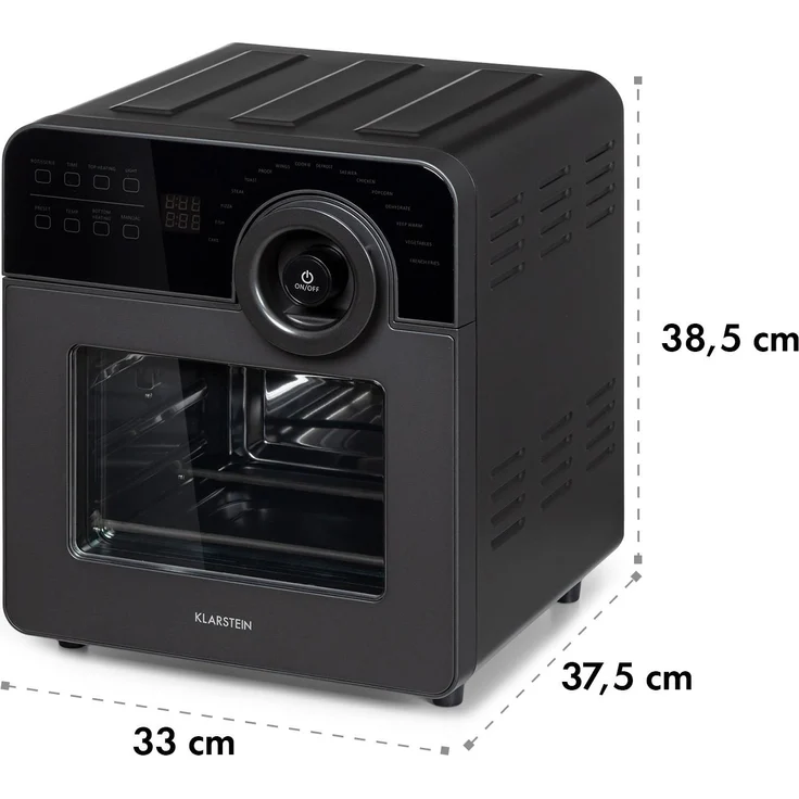 Klarstein AeroVital Cube Chef Heißluftfritteuse 1700W 14l 16 Programme schwarz – Bild 8