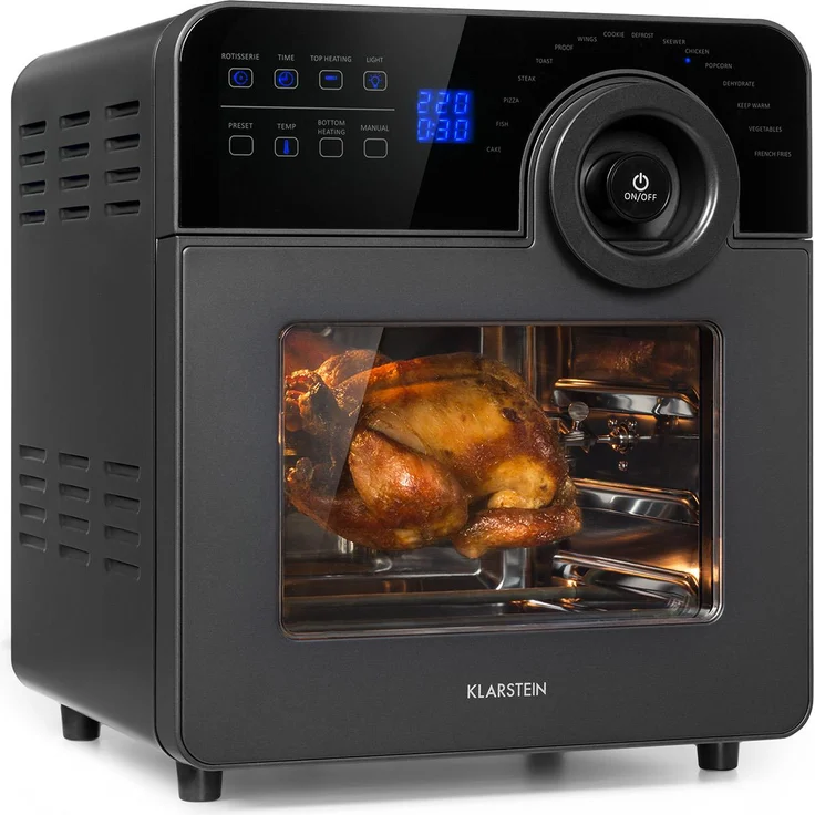 Klarstein AeroVital Cube Chef Heißluftfritteuse 1700W 14l 16 Programme schwarz – Bild 1
