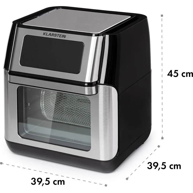 Klarstein AeroVital Fry Heißluftfritteuse 1500W 10l Timer 9 Programme schwarz - silber – Bild 9
