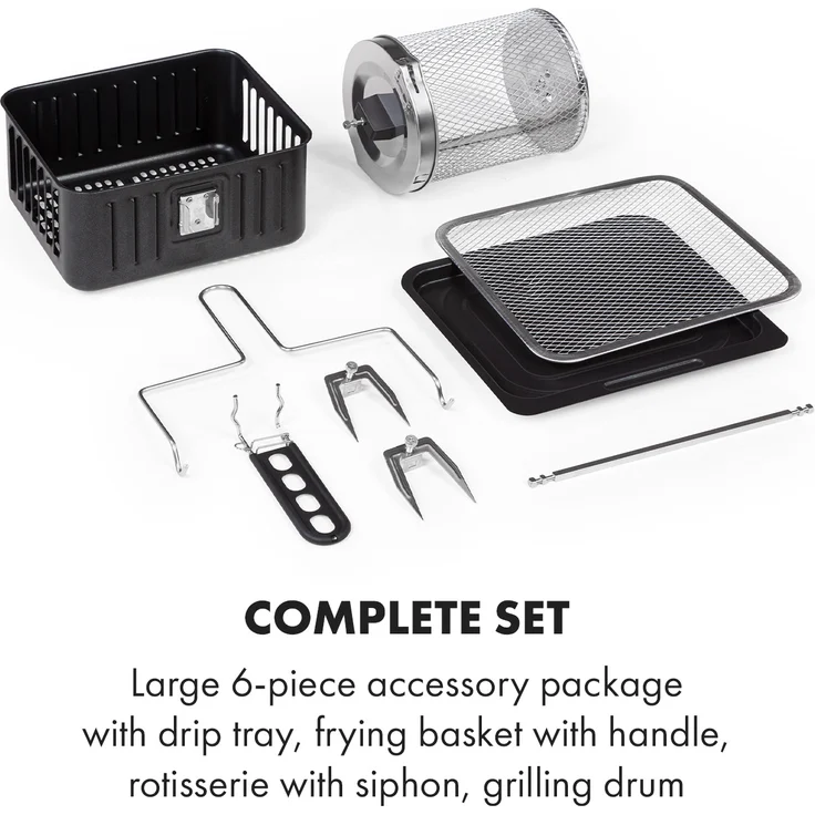 Klarstein AeroVital Fry Heißluftfritteuse 1500W 10l Timer 9 Programme schwarz - silber – Bild 8