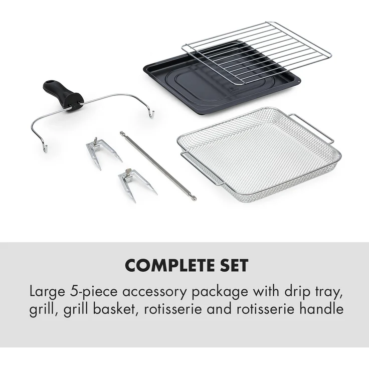 Klarstein AeroVital Cube Heißluftfritteuse 1600W 12l Timer 16 Programme weiß Schwarz – Bild 8