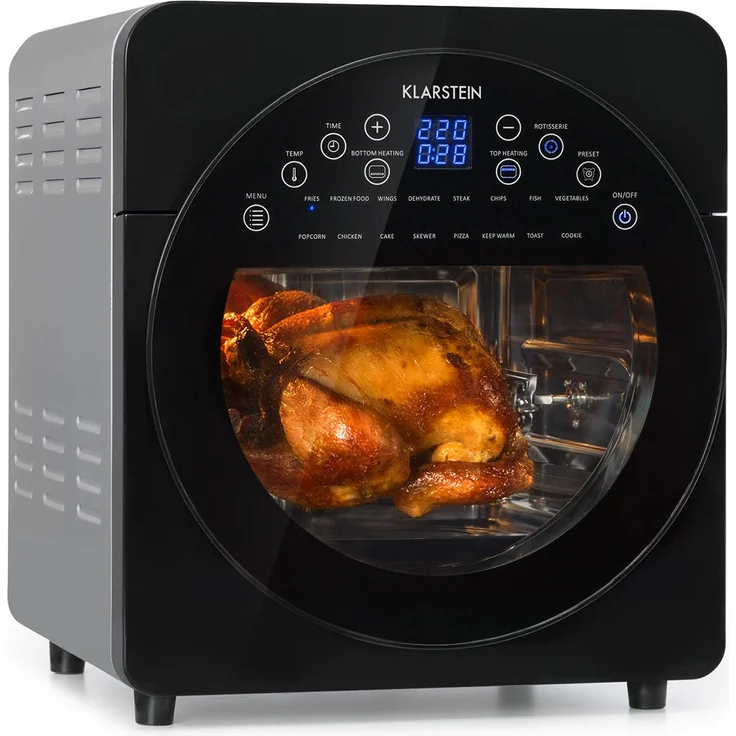 Klarstein AeroVital easy touch Heißluftfritteuse 1700W 14l Timer 16 Programme schwarz Metallic – Bild 1