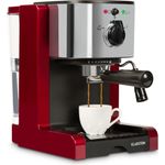 Klarstein Passionata 15 Espressomaschine, 15 bar, Capuccino, Milchschaum, silber-rot