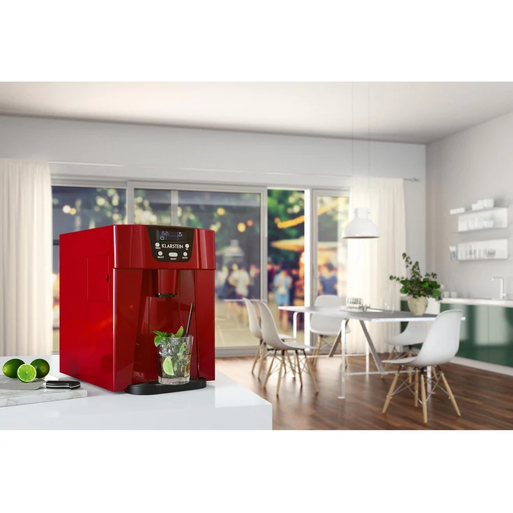Klarstein Ice Volcano 2G Eismaschine, LED, 12kg je 24h, 2l: 6-12min, rot – Bild 2