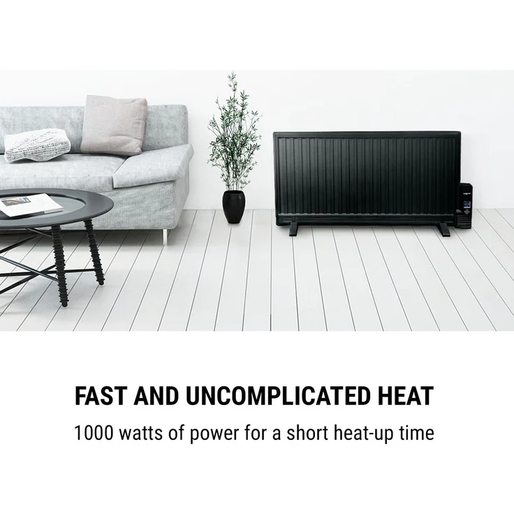 OneConcept Wallander Ölradiator 1000W Thermostat Ölheizung ultraflach schwarz Schwarz, Radiator – Bild 4
