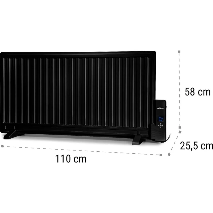 OneConcept Wallander Ölradiator 1000W Thermostat Ölheizung ultraflach schwarz Schwarz, Radiator – Bild 7