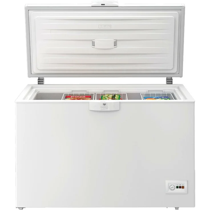 Beko HSA29540N Gefriertruhe, freistehend, weiß, Schnellgefrieren, Lagerzeit bei Störung 67 h, Breite 129 cm, Energieklasse E – Bild 3