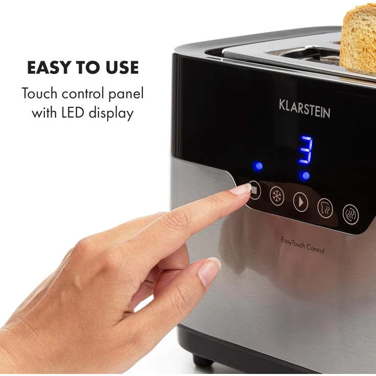 Arabica Toaster 920W LED-Display Touch-Bedienfeld Edelstahl – Bild 3