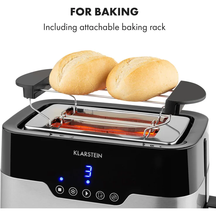 Arabica Toaster 920W LED-Display Touch-Bedienfeld Edelstahl – Bild 5