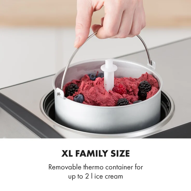 Dolce Bacio Eiscremebereiter Kompressor 2l LCD-Display Touch Edelstahl – Bild 4