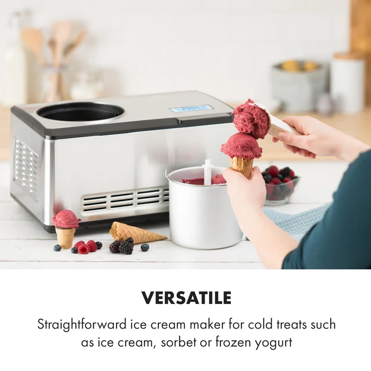 Dolce Bacio Eiscremebereiter Kompressor 2l LCD-Display Touch Edelstahl – Bild 2