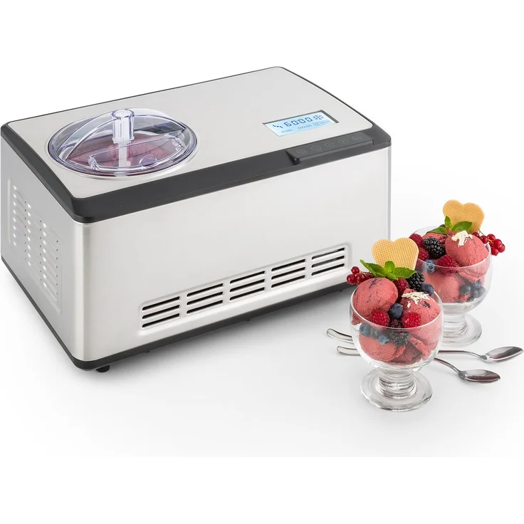 Dolce Bacio Eiscremebereiter Kompressor 2l LCD-Display Touch Edelstahl – Bild 1