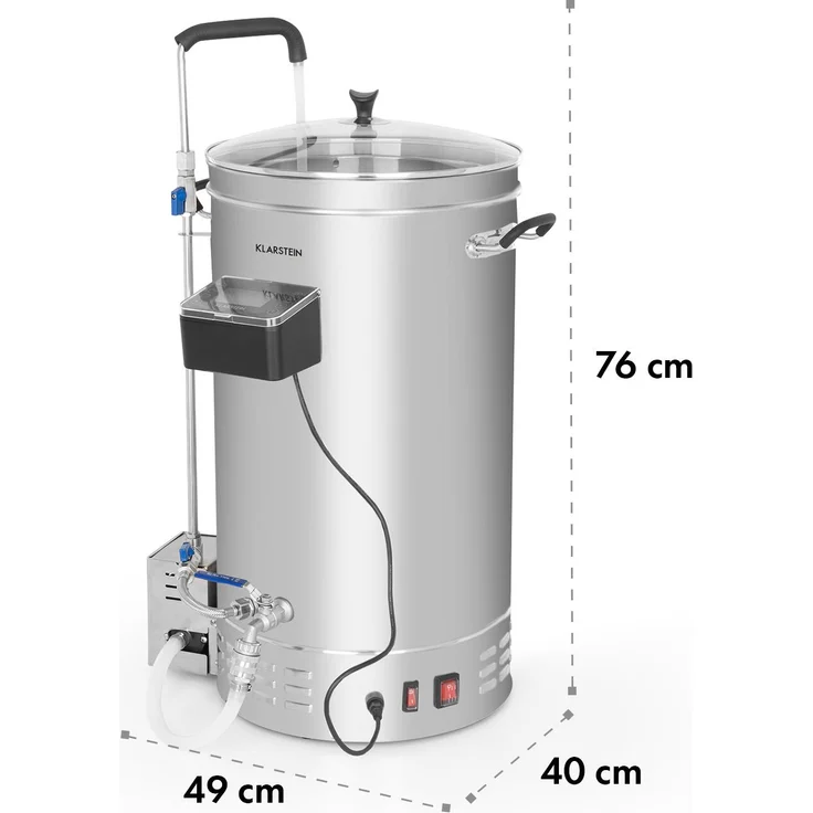 Brauheld Pro Maischekessel 2500W 35L 30-100°C Umwälzpumpe Edelstahl 35 Ltr – Bild 9