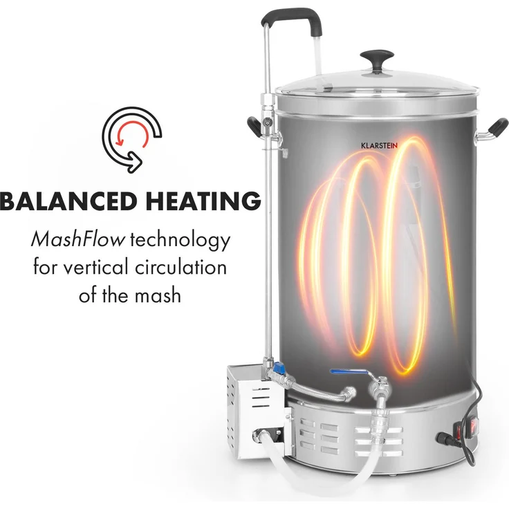 Brauheld Pro Maischekessel 2500W 35L 30-100°C Umwälzpumpe Edelstahl 35 Ltr – Bild 4