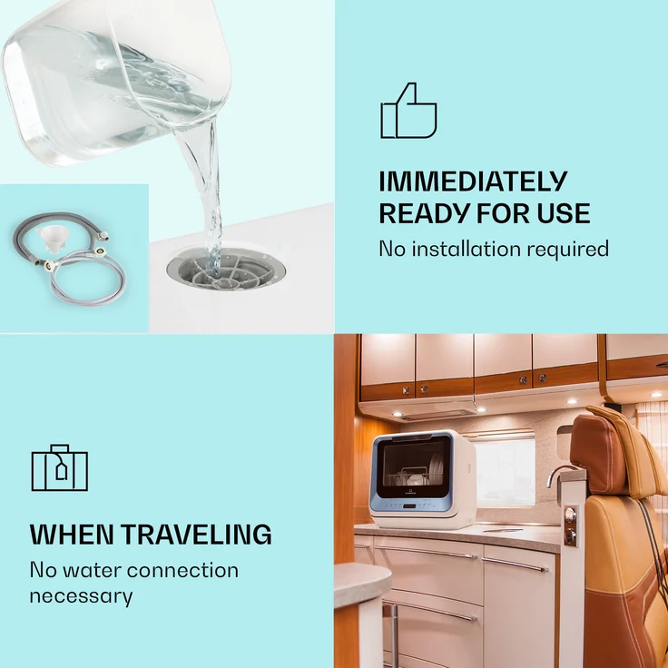 Klarstein Amazonia, Geschirrspüler, A, Geräuschemissionsklasse D, Geräuschemissionen 58 Dezibel – Bild 6