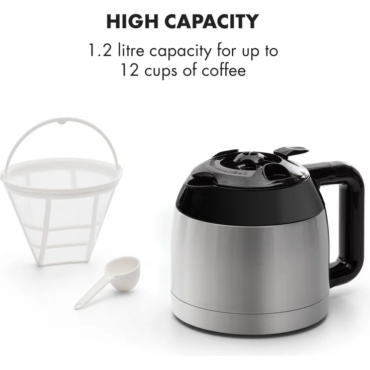 Klarstein Kaffeemaschine Arabica, 800 W, EasyTouch Control, silber – Bild 6