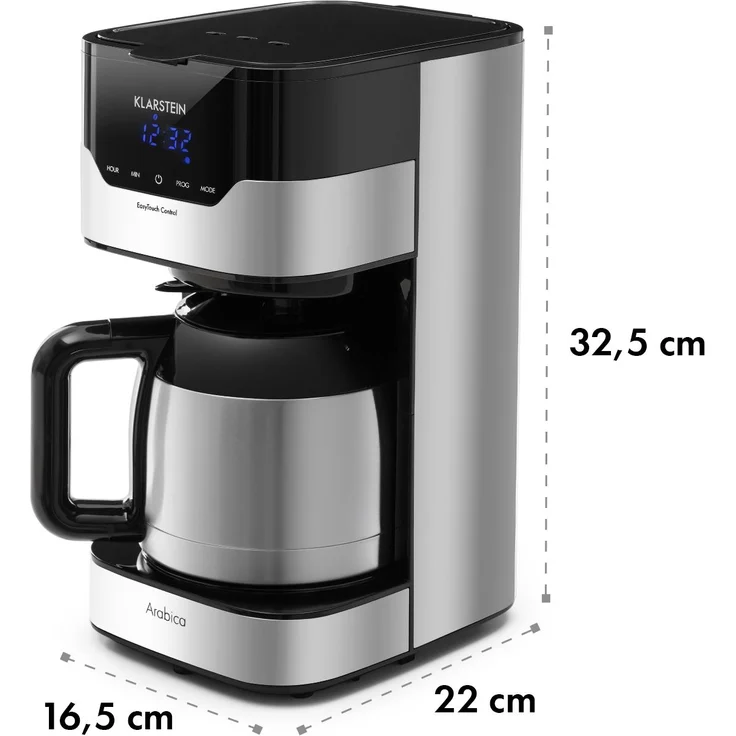 Klarstein Kaffeemaschine Arabica, 800 W, EasyTouch Control, silber – Bild 7