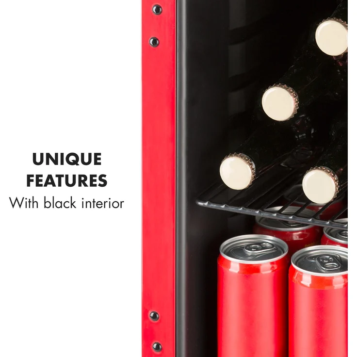 Klarstein PopLife Getränkekühler Kühlschrank 0-10°C Retro-Design rot – Bild 7