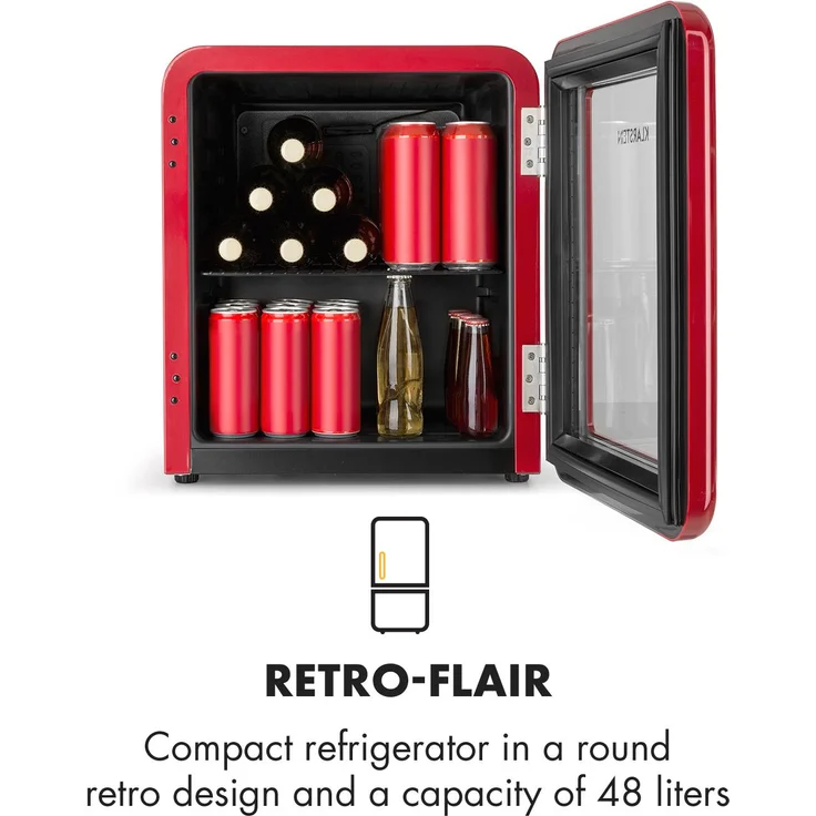 Klarstein PopLife Getränkekühler Kühlschrank 0-10°C Retro-Design rot – Bild 4