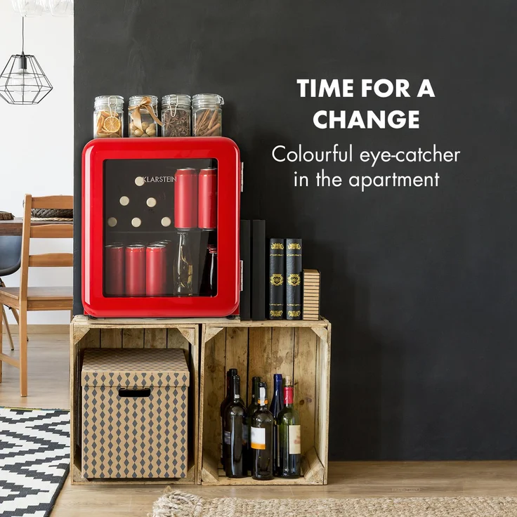 Klarstein PopLife Getränkekühler Kühlschrank 0-10°C Retro-Design rot – Bild 3