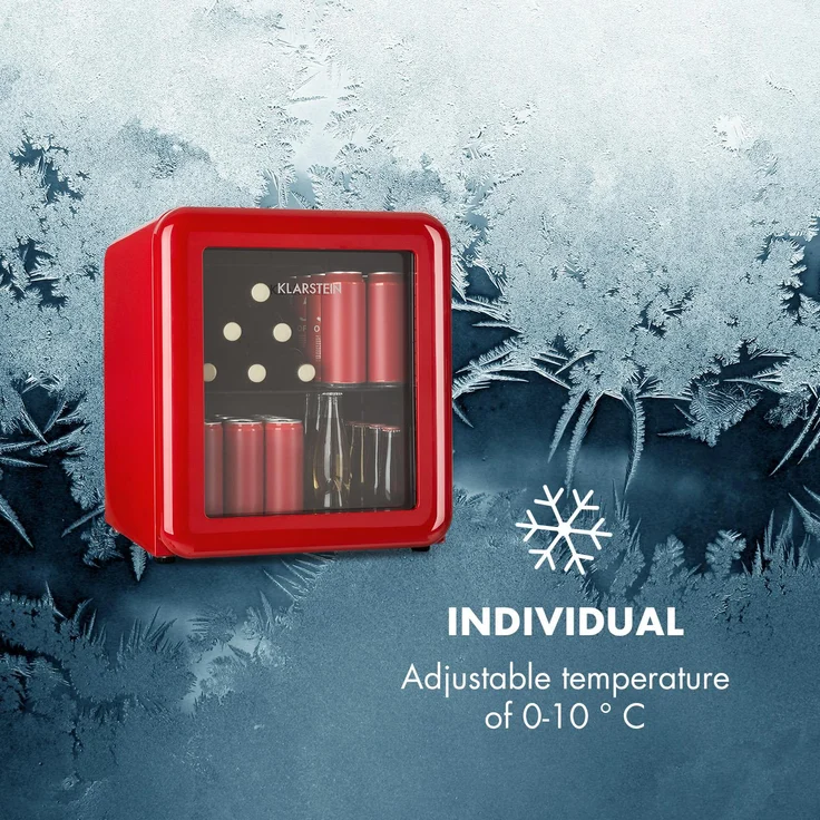 Klarstein PopLife Getränkekühler Kühlschrank 0-10°C Retro-Design rot – Bild 9
