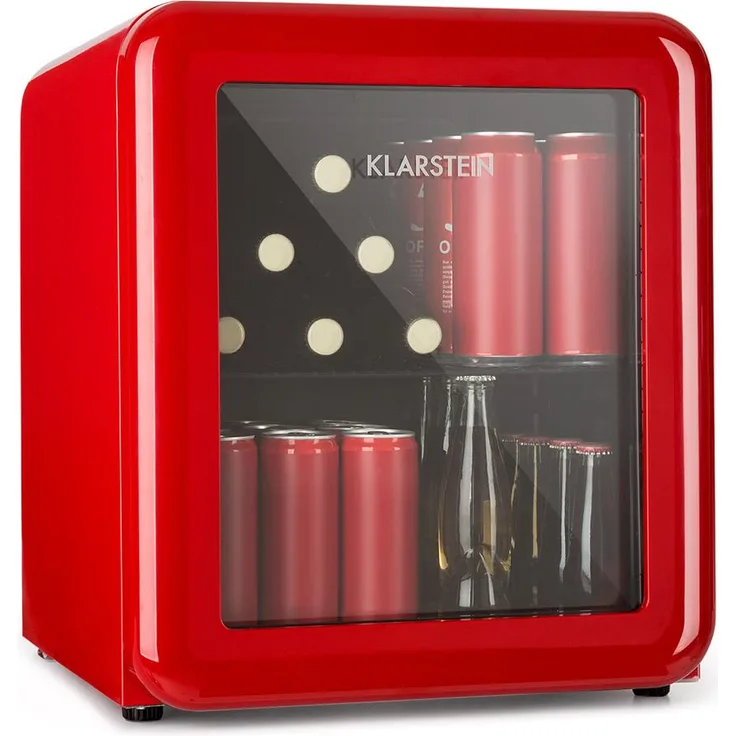 Klarstein PopLife Getränkekühler Kühlschrank 0-10°C Retro-Design rot