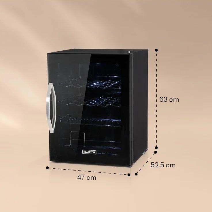 Klarstein Beersafe XL Onyx Getränkekühlschrank LED 4 Metallroste Glastür schwarz – Bild 5