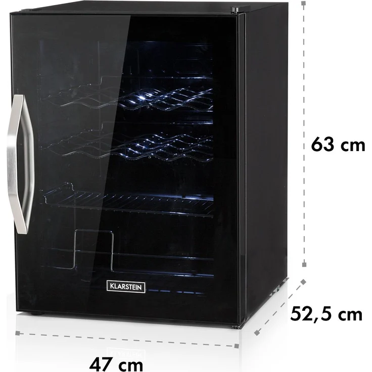 Klarstein Beersafe XL Onyx Getränkekühlschrank LED 4 Metallroste Glastür schwarz – Bild 10