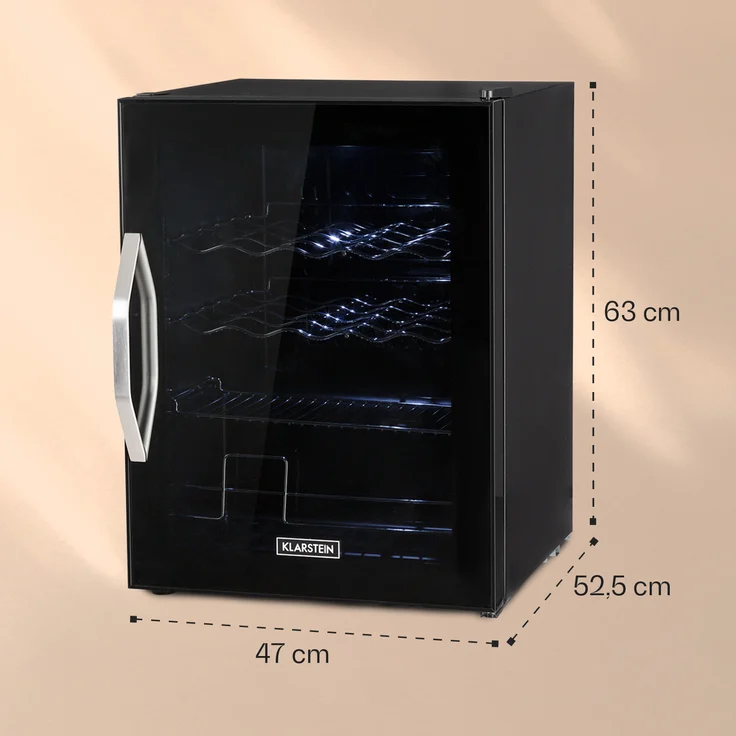 Klarstein Beersafe XL Onyx Getränkekühlschrank LED 4 Metallroste Glastür schwarz – Bild 6